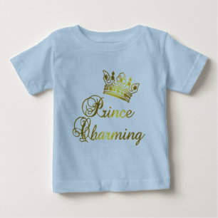 Prins Charming in Gold T-shirt voor Baby of volwas