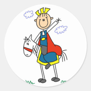 Prins Charming on Horse Tshirts and Gifts Ronde Sticker
