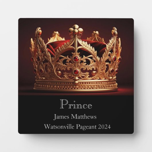 Prins Crown Pageant Plaque Fotoplaat (Voorkant)