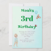 Prins Cute Blauwe Groene Muis Leeftijd Verjaardag  Kaart (Voorkant)