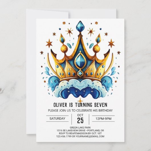 Prins Diamant Verjaardagskroon Kaart (Voorkant)
