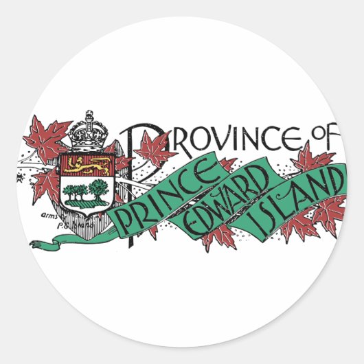 Prins Edward Island  wapenschild Ronde Sticker (Voorkant)