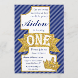 Prins Eerste Verjaardag Uitnodiging met enveloppen