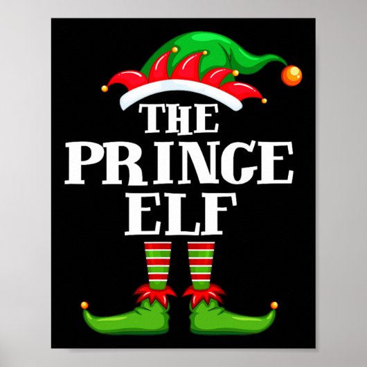 Prins Elf Matching Family Group kerstparty P Poster (Voorkant)