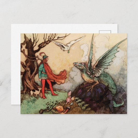 prins en draak feiltaal briefkaart (Voorkant / Achterkant)