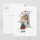 Prins en meisjes in towershirts en -cadeaus briefkaart (Voorkant / Achterkant)