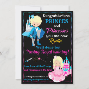 Prins en prinses koninklijke trainingcertificaat kaart
