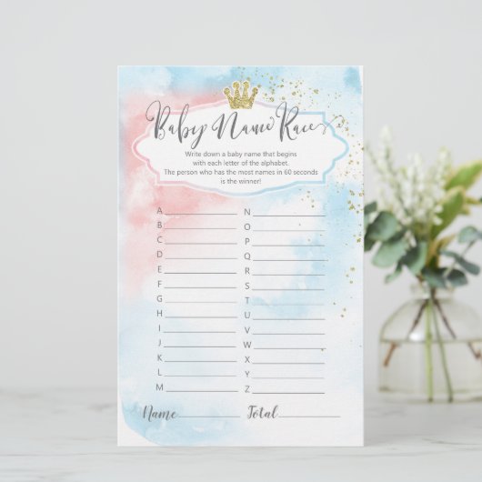 Prins en prinses, met de naam Baby, onthullen (Staand voorkant)