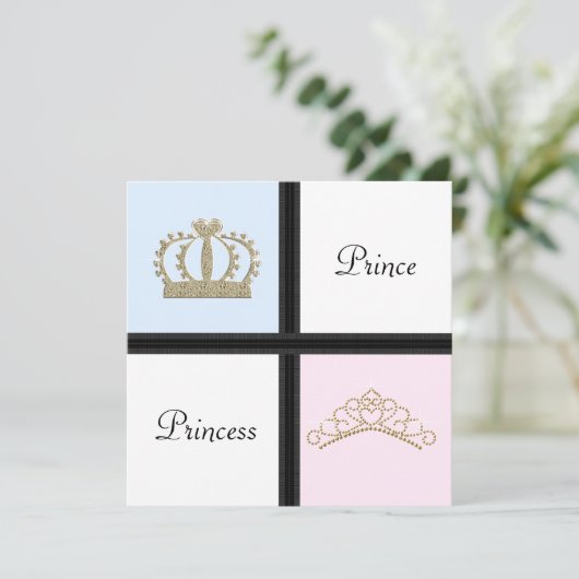 Prins en prinses onthullen geslacht kaart (Staand voorkant)