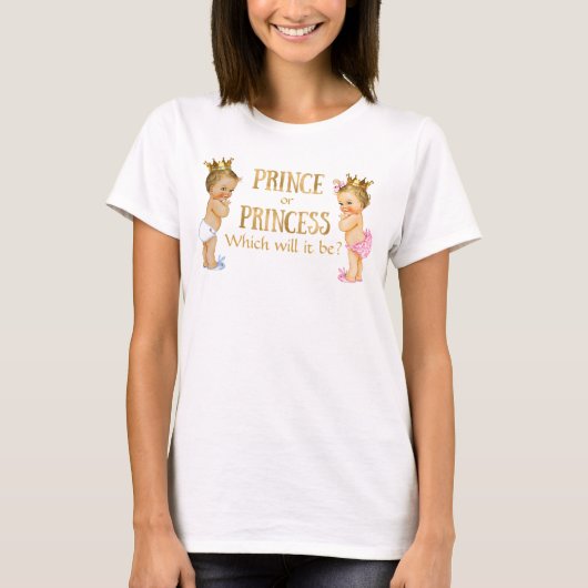Prins en prinses onthullen geslacht t-shirt (Voorkant)