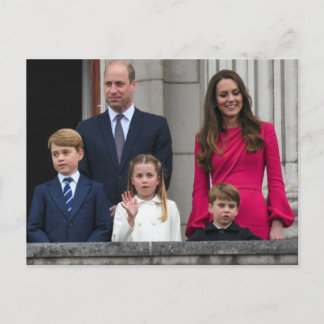 Prins en Prinses van Wales met hun kinderen Briefkaart