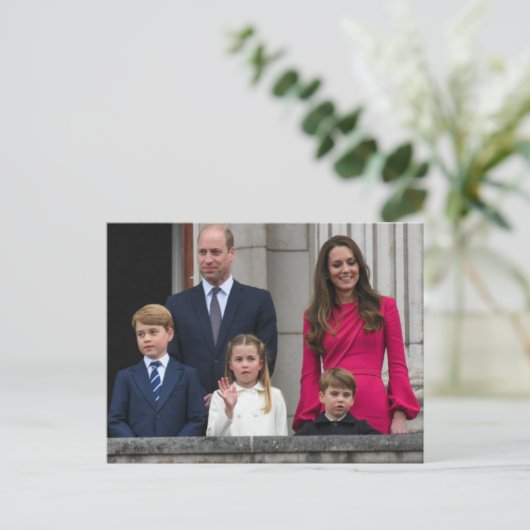 Prins en Prinses van Wales met hun kinderen Briefkaart (Staand voorkant)