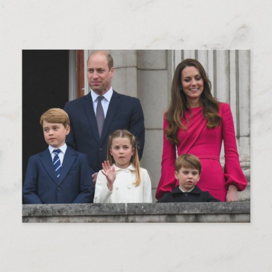 Prins en Prinses van Wales met hun kinderen Briefkaart (Voorkant)