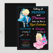 Prins en prinses verjaardagsuitnodiging kaart (Voorkant / Achterkant)