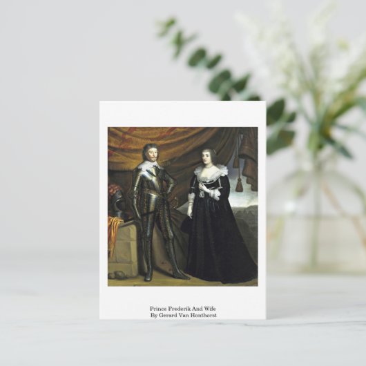 Prins Frederik en vrouw van Gerard Van Honthorst Briefkaart (Staand voorkant)