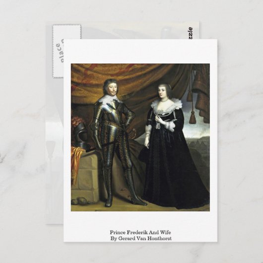 Prins Frederik en vrouw van Gerard Van Honthorst Briefkaart (Voorkant / Achterkant)