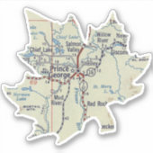 Prins George BC Kaart Sticker (Voorkant)