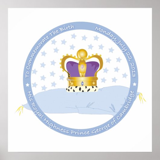 Prins George van Cambridge Pillow en Crown Poster (Voorkant)