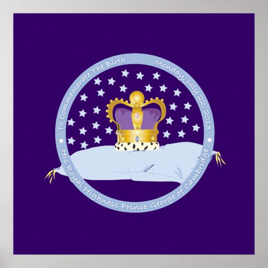 Prins George van Cambridge Pillow en Crown Poster (Voorkant)