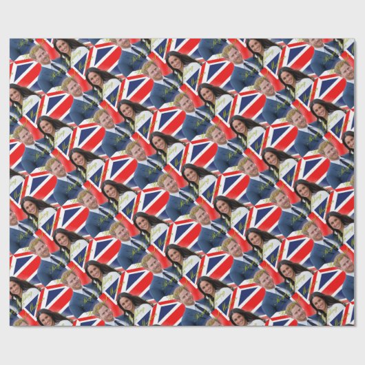 Prins Harry en Meghan Markle Koninklijke Huwelijk Cadeaupapier (Vlak)