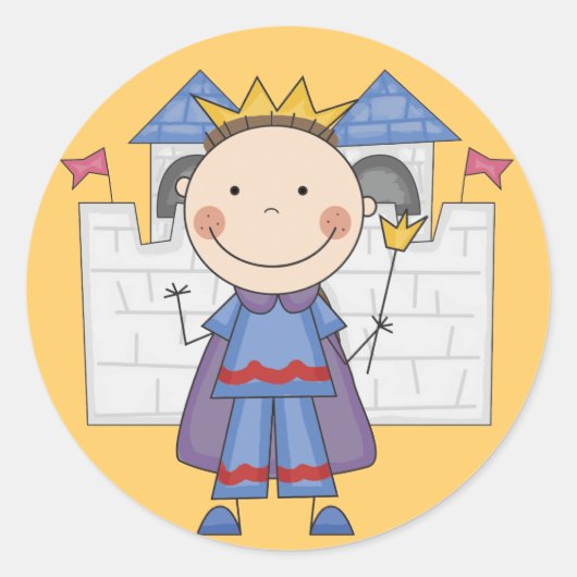 Prins in kasteel Tshirts en geschenken Ronde Sticker (Voorkant)