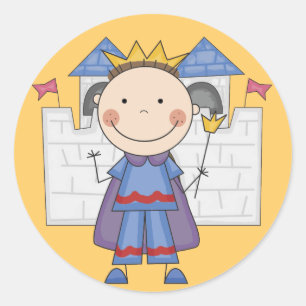 Prins in kasteel Tshirts en geschenken Ronde Sticker