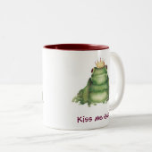 Prins kikker, kus me snel! tweekleurige koffiemok (Voorkant rechts)