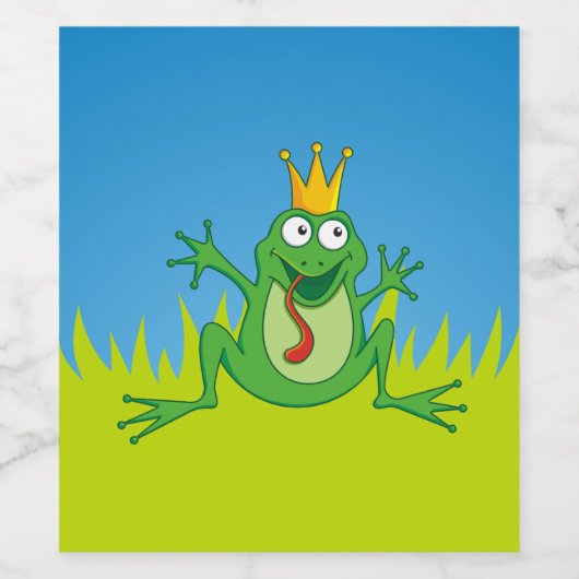 Prins kikker wijn etiket (Enkel label)