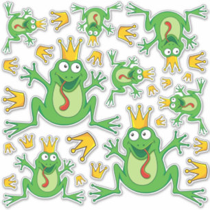 Prins kikkerpictogram Stickers instellen