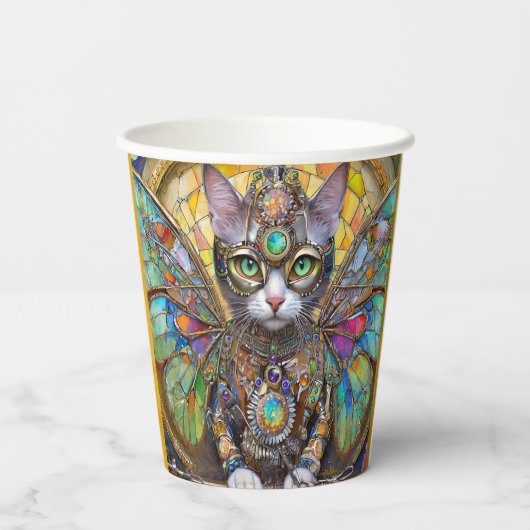 Prins Kitty Kat van de Vlinder Vleugel Brigade Papieren Bekers (Achterkant)