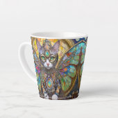 Prins Kitty Kat van de Vlindervleugel Brigade Latte Mok (Linkerhoek)