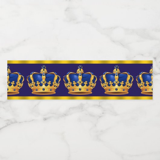 Prins Koning Kroon Waterfles Labels Waterfles Etiket (Enkel label)