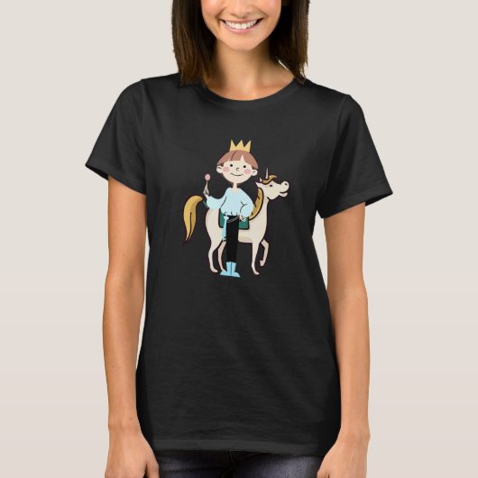 Prins Koning Paard Schattig T-shirt (Voorkant)