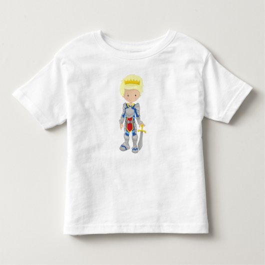 Prins, Koning, Ridder, Kroon, Zwaard, Blond Haar Kinder Shirts (Voorkant)