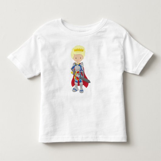 Prins, Koning, Ridder, Zwaard, Kroon, Blond Haar Kinder Shirts (Voorkant)