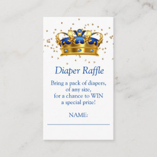 Prins Koningsblauwe Gouden Olifant Luier Raffle Informatiekaartje