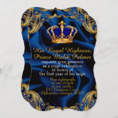 Prins Koninklijk blauw en gouden kroon en zijden u Kaart (Voorkant / Achterkant)
