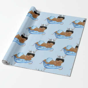 Prins Koninklijke Babyblauwe & Zilveren Kussen Jon Cadeaupapier