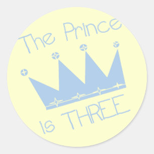 Prins Kroon 3e Verjaardag Tshirts en geschenken Ronde Sticker