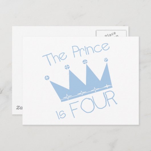 Prins Kroon 4e Verjaardag Tshirts en geschenken Briefkaart (Voorkant / Achterkant)
