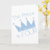Prins Kroon 4e Verjaardag Tshirts en geschenken Kaart (Gele Bloem)
