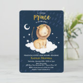 Prins Leeuw Baby Shower Uitnodiging (Staand voorkant)