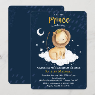 Prins Leeuw Baby Shower Uitnodiging