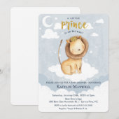 Prins Leeuw Baby Shower Uitnodiging (Voorkant / Achterkant)