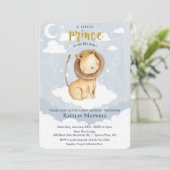 Prins Leeuw Baby Shower Uitnodiging (Staand voorkant)