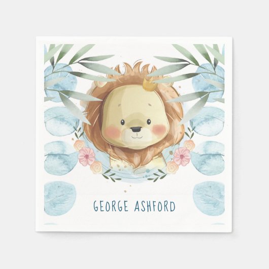 Prins Leeuw Illustratie Gepersonaliseerd Servet (Voorkant)