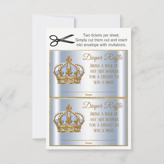 Prins Luier Raffle Tickets Kaart (Voorkant)