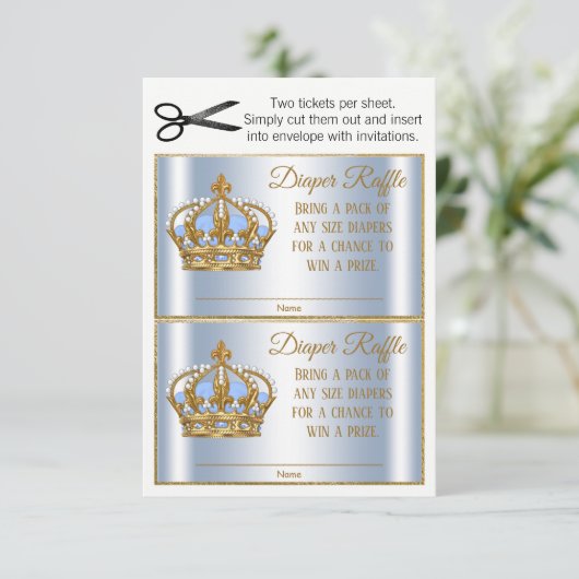 Prins Luier Raffle Tickets Kaart (Staand voorkant)