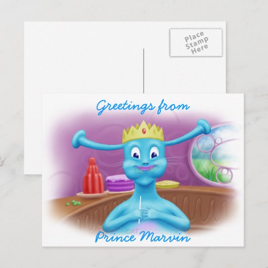 Prins Marvin op Brita's winkel Briefkaart (Voorkant / Achterkant)