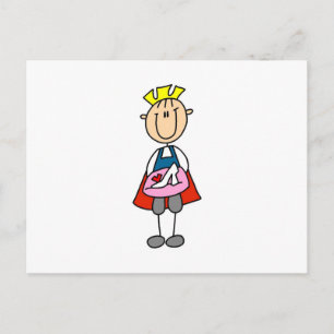 Prins met glijper briefkaart